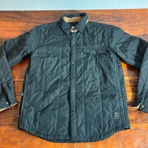 VISSLA Black Quilted Shirt Jacket